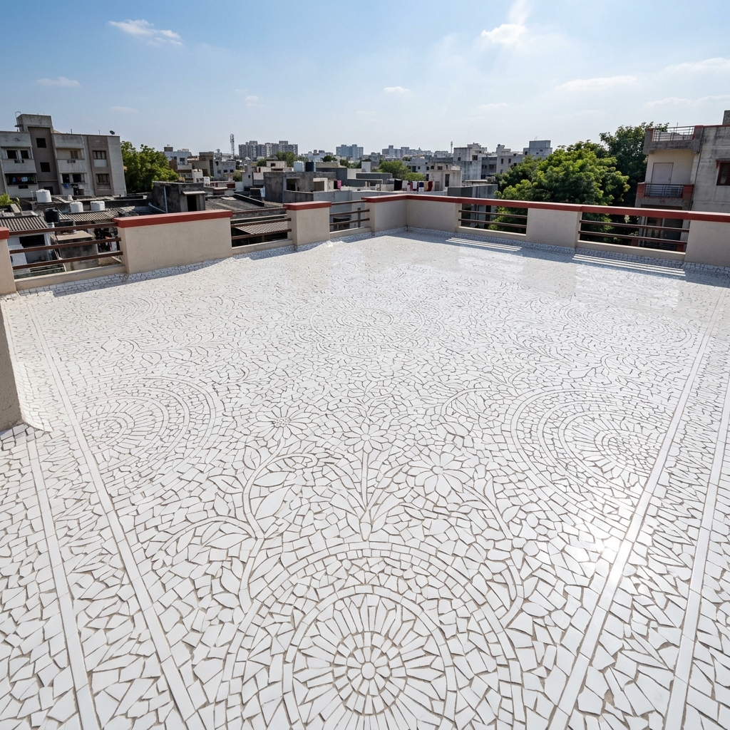 China Mosaic Waterproofing Work with Floral Pattern